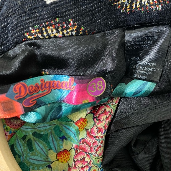 RARE Desigual Manteau Abrig Love Letters Patchwork Coat Multicolor Print - S - Picture 16 of 16